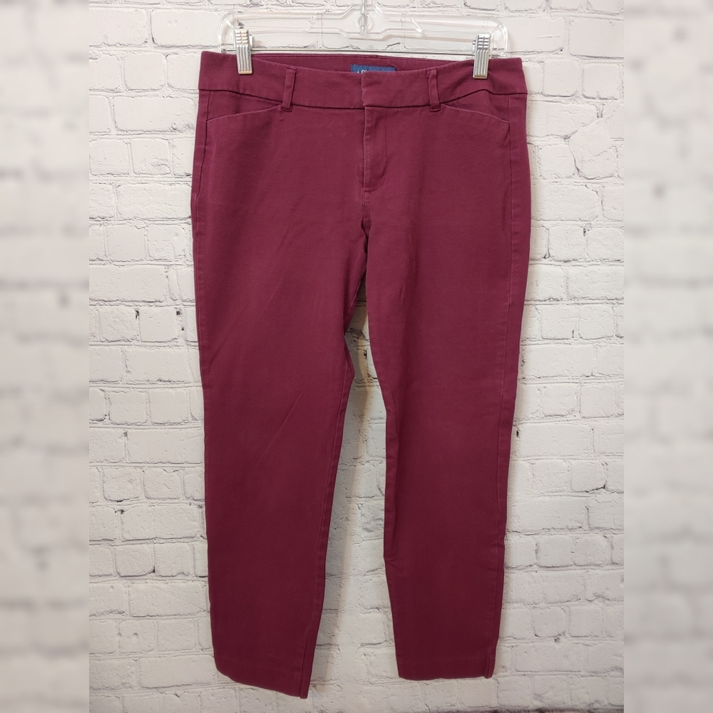 Old Navy Pixie Slim Mid-Rise Ankle Pant Burgundy